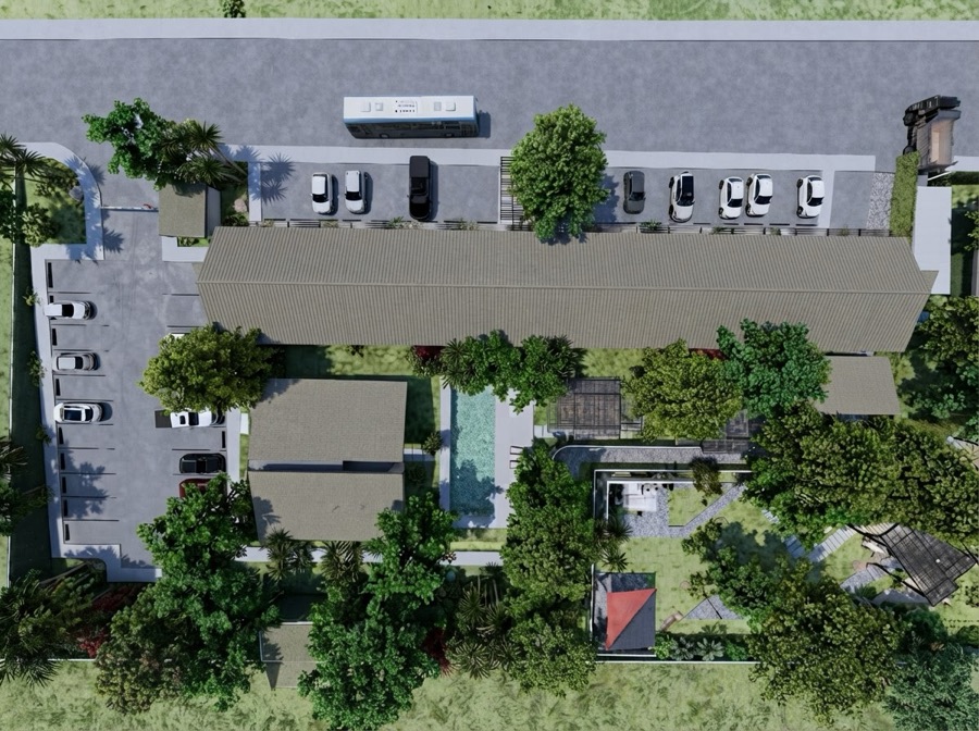 Rendering: Aerial view of the site