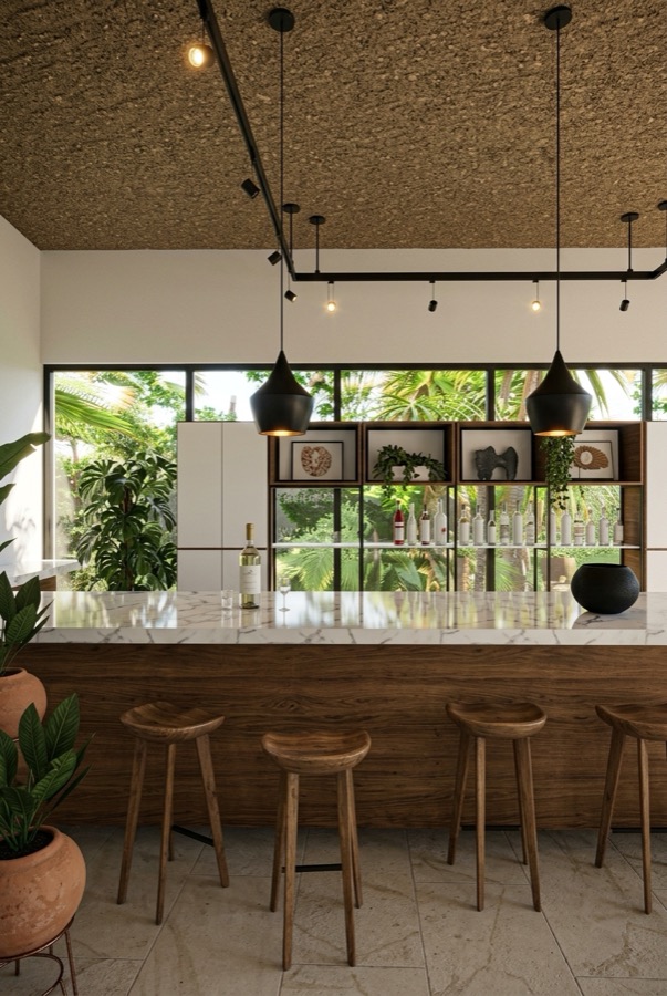 Rendering: Café and bar