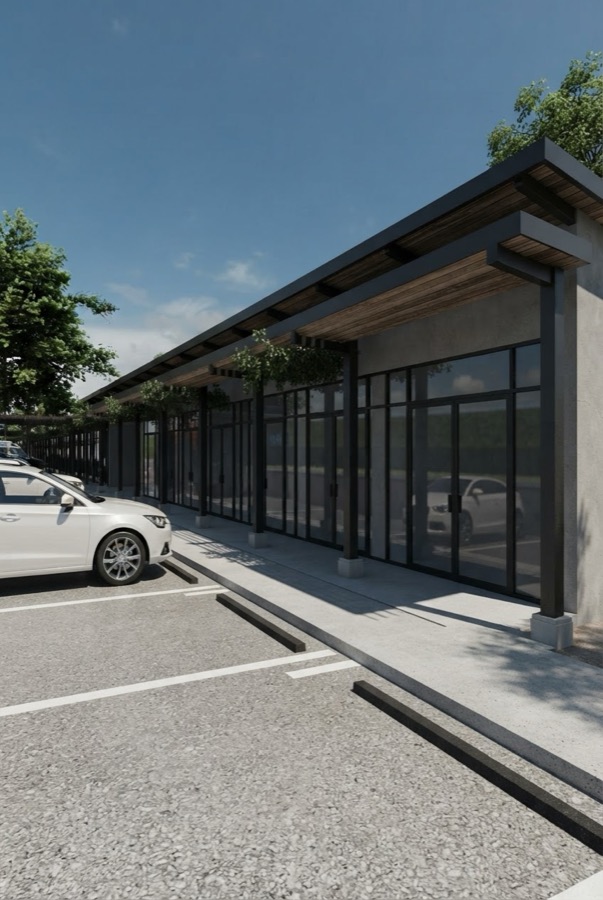 Rendering: Storefront walkway