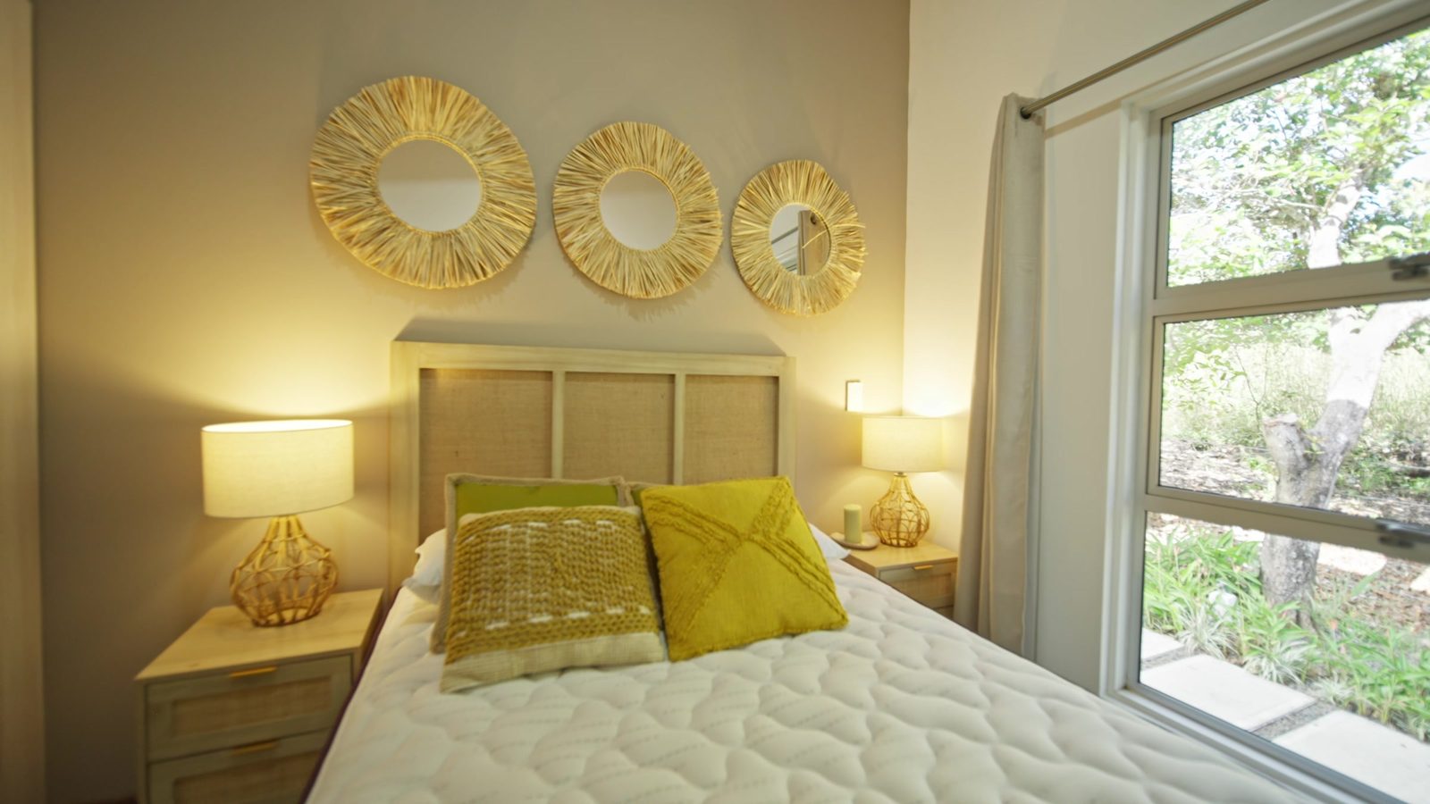 Bedroom in warm evening light